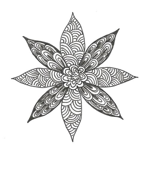 Flower zentangle by Shelagh O. | Lotus flower tattoo, Flower tattoo, Line art