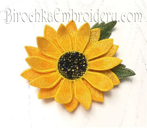 Free Standing Lace Sunflower Flower – Birochka Embroidery