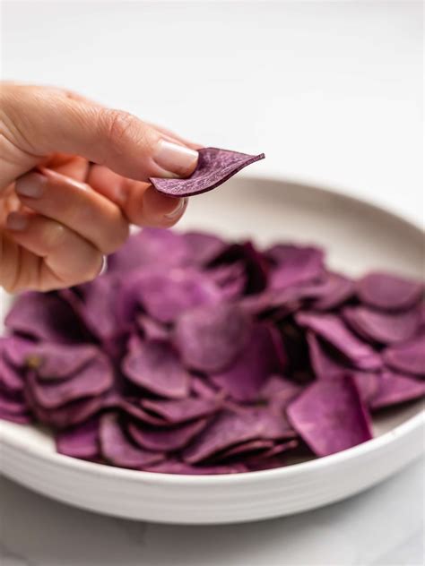 Baked Purple Sweet Potato Chips | Foodaciously