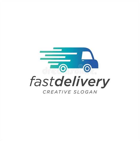 Fast Delivery Logo Design Vector Illustration . Delivery Truck Logo Stock Illustration ...