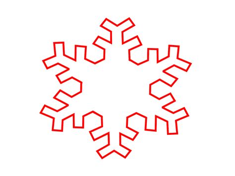 Red Snowflake Outline Clip Art at Clker.com - vector clip art online, royalty free & public domain