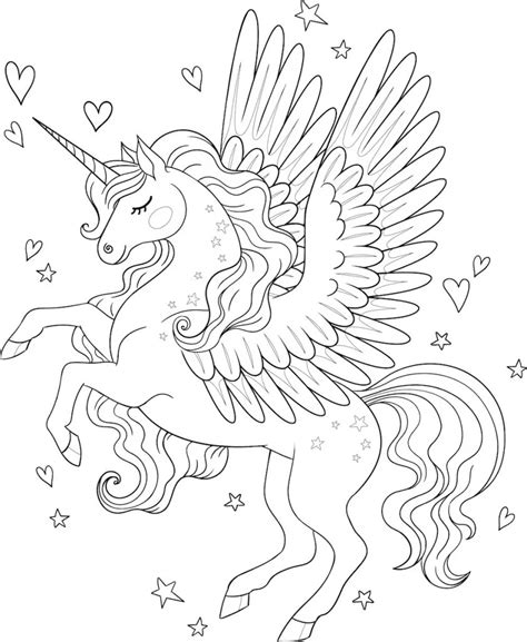 Unicorn With Wings Coloring Pages - Coloring Home