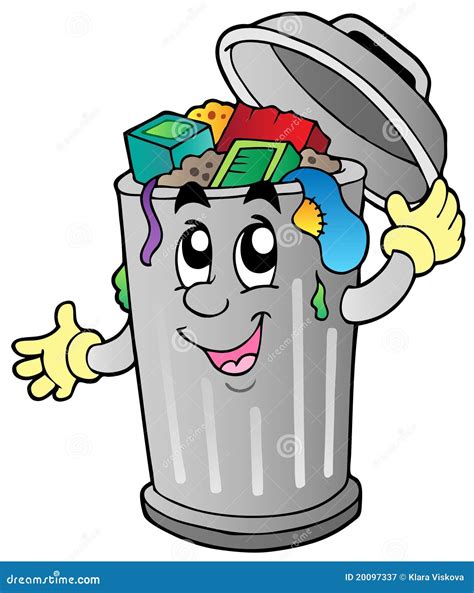 Dustbin Is Full Of Garbage Vector Illustration | ubicaciondepersonas ...