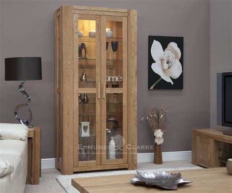 Newmarket Oak Glass Display Cabinet - Edmunds and Clarke Furniture