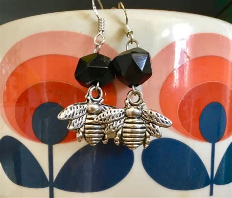 Whitby Jet Earrings for Women Sterling Silver & Victorian | Etsy