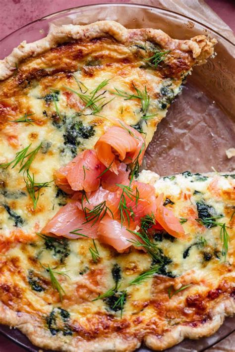 Smoked Salmon and Spinach Quiche – The Cozy Plum