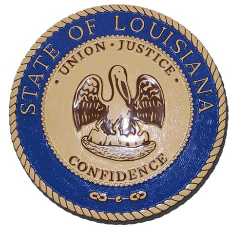 Buy Louisiana State Seals official wooden plaques & podium logo emblems