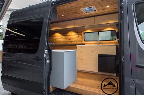 Newly converted sprinter Van by Townsend Travel Trailers. Cedar walls, bamboo… | Sprinter van ...