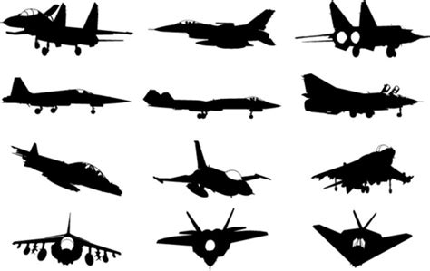 Fighter Jet Silhouette Vector at Vectorified.com | Collection of ...