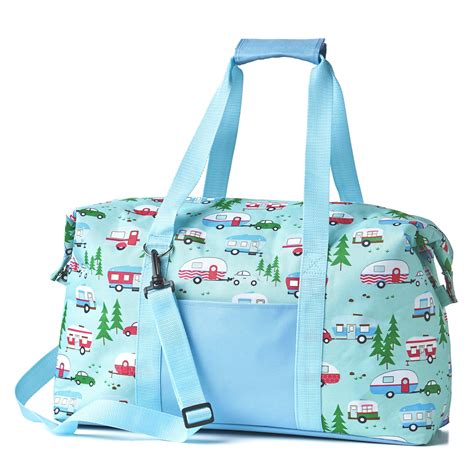 Oversized Insulated Cooler Bag - Beach and Picnic Tote - Retro Camper ...