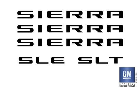 GMC SIERRA Truck SLE SLT Emblem Overlay Decals 2007-2018 GM OFFICIAL ...