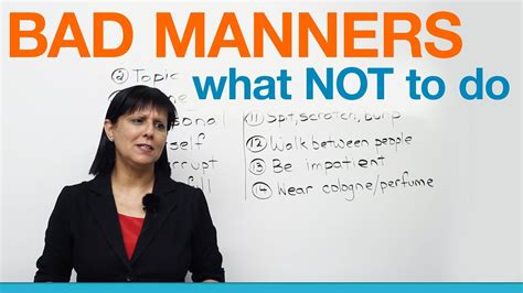 Bad Manners: What NOT to say or do (Polite English) - YouTube