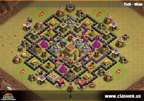 Town Hall 8 - WAR Base Map #27 - Clash of Clans | Clasher.us