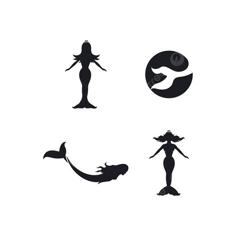 Mermaid Sea Art Black Vector, Sea, Art, Black PNG and Vector with ...