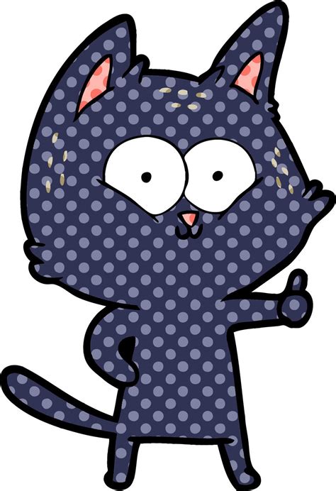 cartoon cat giving thumbs up 12402060 Vector Art at Vecteezy