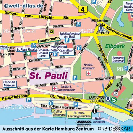 Photo Map of Hamburg, ©RB-DESKKART | Welt-Atlas.de