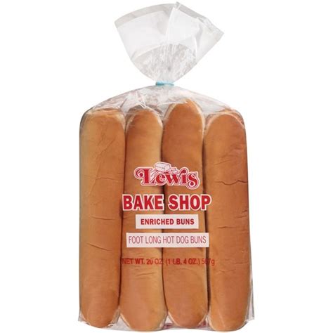 Lewis Bakery Bake Shop Foot Long Hot Dog Buns (8 ct) - Instacart