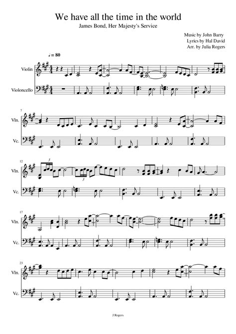 Preview We Have All The Time In The World (H0.342293-107348) - Sheet Music Plus