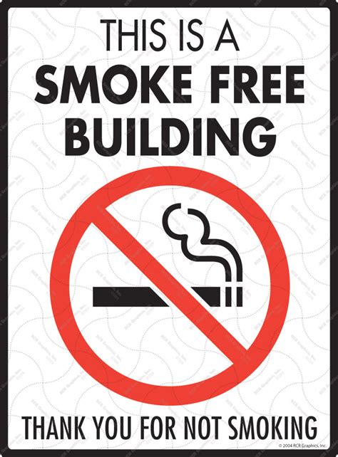 This is a Smoke Free Building Aluminum Sign - 9" x 12"