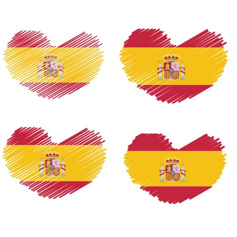 Spanish flag heart shape | Free SVG