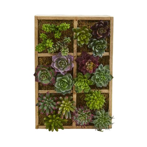 12” Mixed Succulent Garden in Tray Artificial Plant | Nearly Natural