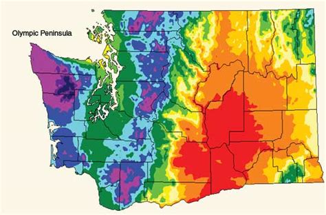 Washington State Precipitation Map - Tourist Map Of English