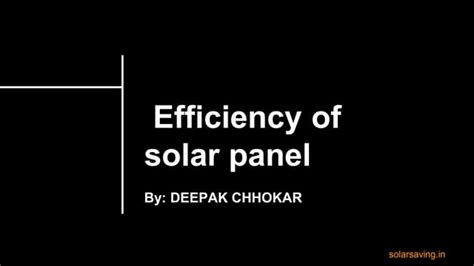 Efficiency of solar panel | PPT