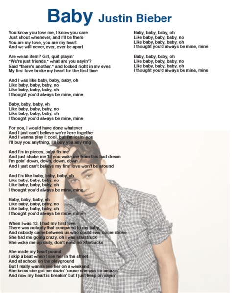 Justin Bieber Songs Lyrics