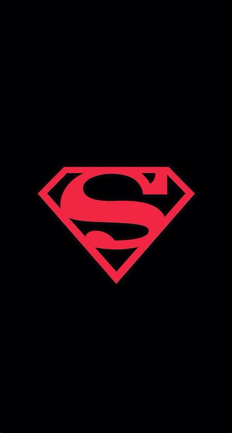 Superman Red Logo Over Black Background Phone ., Superhero HD phone ...