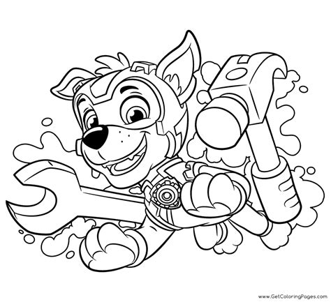 Paw Patrol Mighty Pups Coloring Pages Printable for Free Download