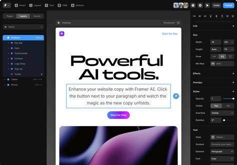 Framer AI Website Builder Tools: Translate, Rewrite & Style