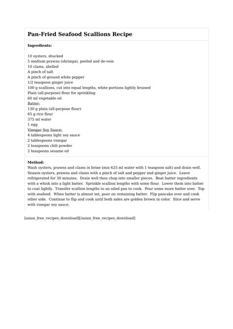 Pan-Fried Seafood Scallions Recipe