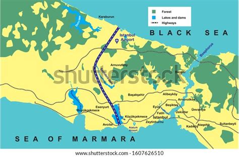 Detailed Vector Map Canal Istanbul Project Stock Vector (Royalty Free ...