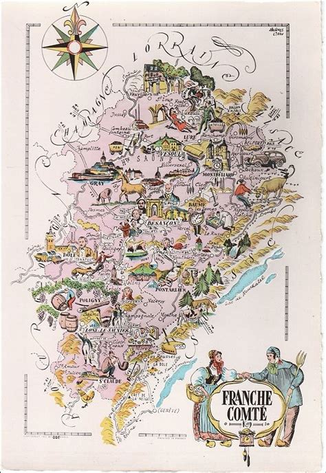 Franche-Comte | Pictorial maps, France map, Map