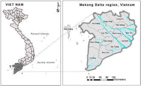 Map of the Mekong Delta region of Viet Nam | Download Scientific Diagram