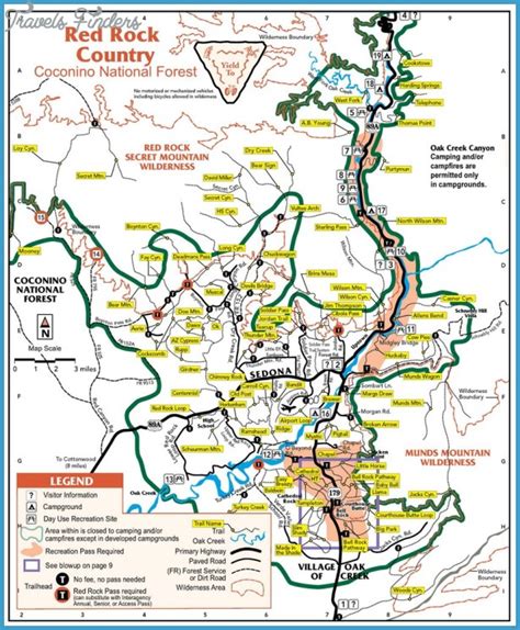 Map Of Sedona Hiking Trails - TravelsFinders.Com