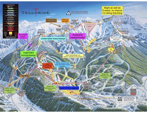 I wasn't a huge fan of the Telluride honest trail map, so I made my own with the 3 visits of ...