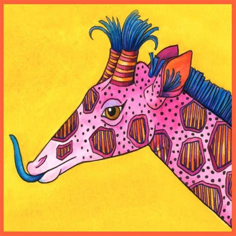 Pink Giraffe by Mindy Lighthipe Ink ~ xContemporary Colorful Animal Art ...