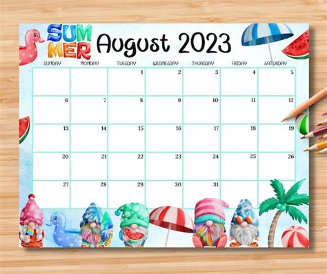 Free Printable August Calendar For Kids - 2024 CALENDAR PRINTABLE