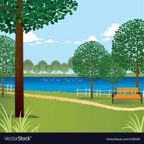 Park scene background Royalty Free Vector Image