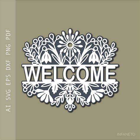 Welcome Sign SVG Layered Cut File Floral Svg Cricut Project - Etsy