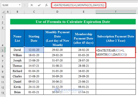 How to Calculate the Expiration Date with an Excel Formula - 3 Steps