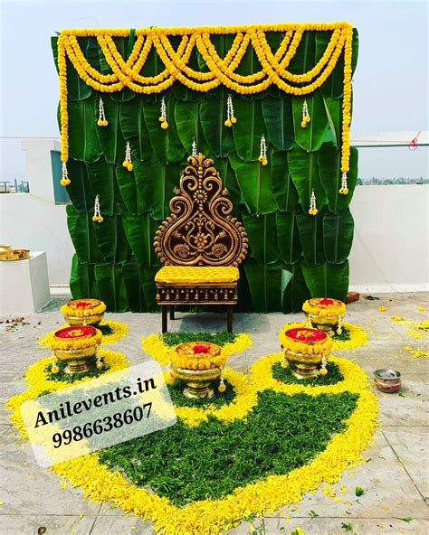 Excellent Haldi decoration with Banana Leaf – Anil Events Bangalore