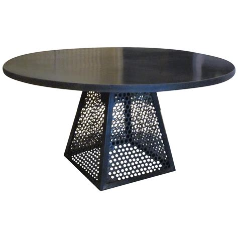 Industrial Zinc Top Dining Table On Wheels at 1stDibs | dining table with wheels, industrial ...