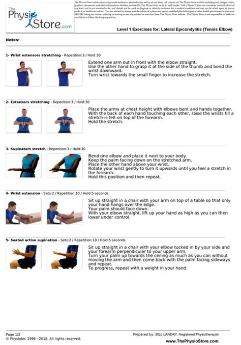 Lateral Epicondylitis (Tennis Elbow) Exercises