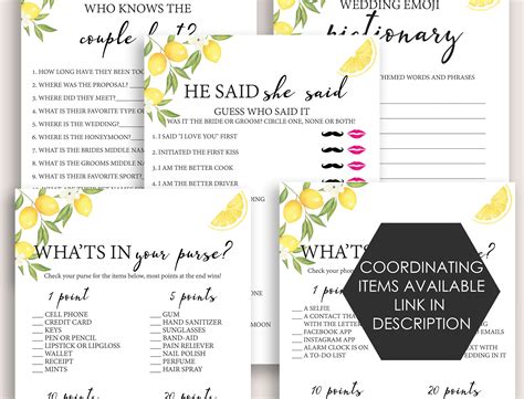 Bridal Shower Invitation Template Lemon Theme Bridal Shower - Etsy