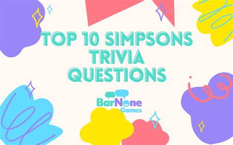 Top 10 Simpsons-Themed Trivia Questions | Bar None Games