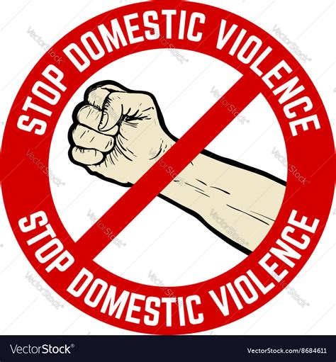 Stop domestic violence emblem Royalty Free Vector Image