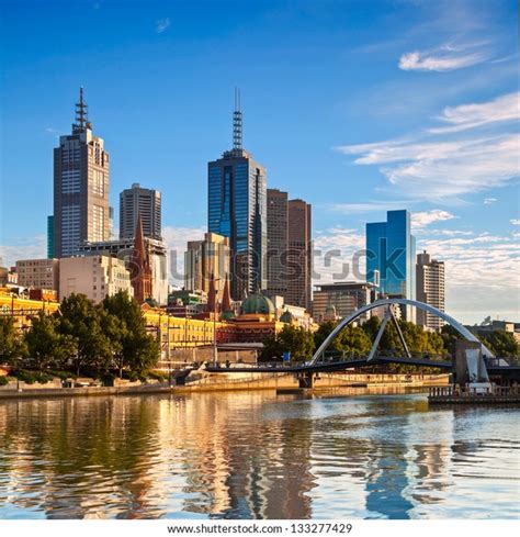 Melbourne Skyline Sunrise Southbank Stock Photo (Edit Now) 133277429