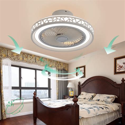 JUTIFAN Ceiling Fan With Lights Remote Control 20" LED Thin Enclosed Ceiling Fan, 72W Dimmable ...